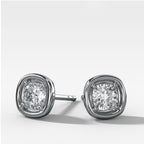 Club Diamond Stud Earring with Cushion Cuts