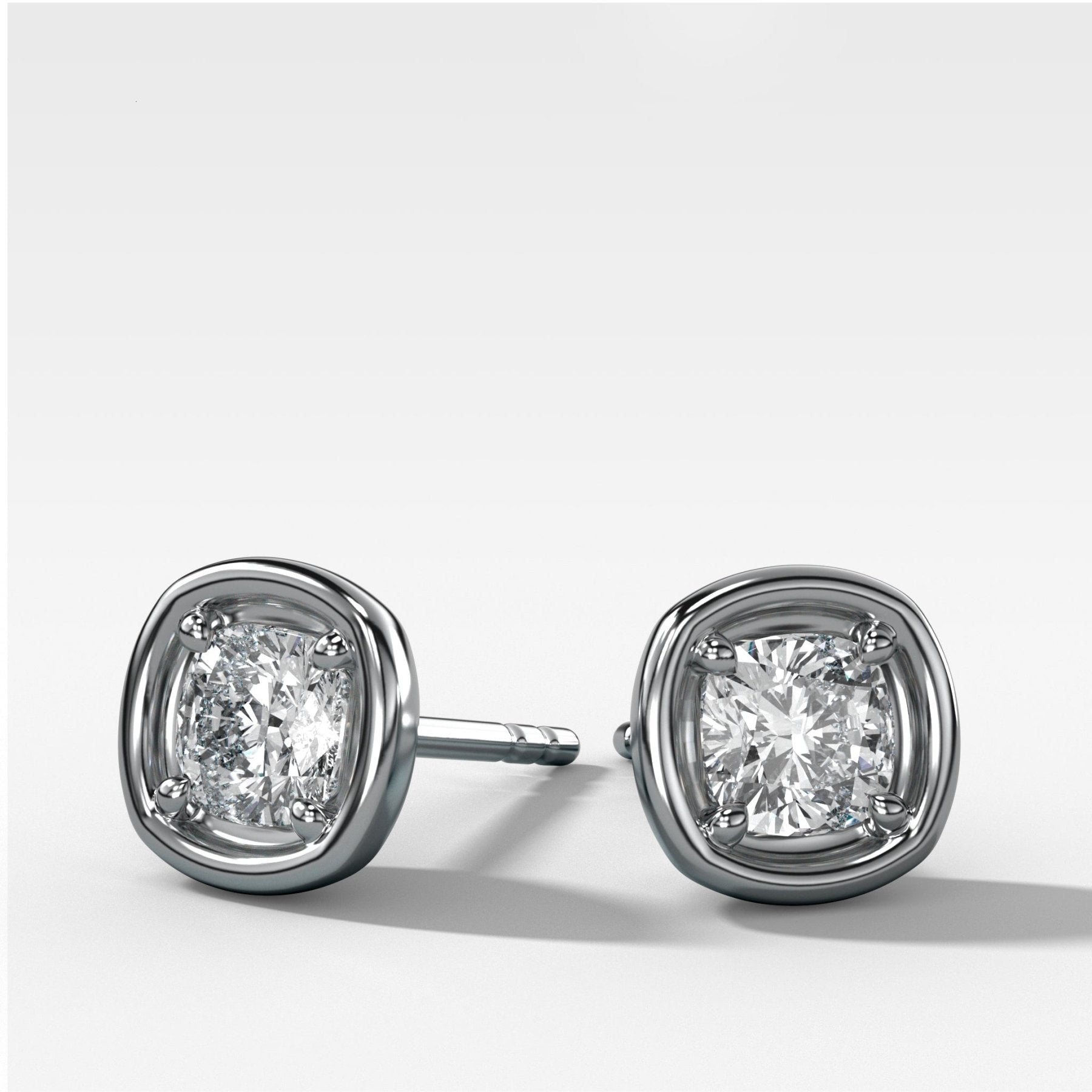 Club Diamond Stud Earring with Cushion Cuts