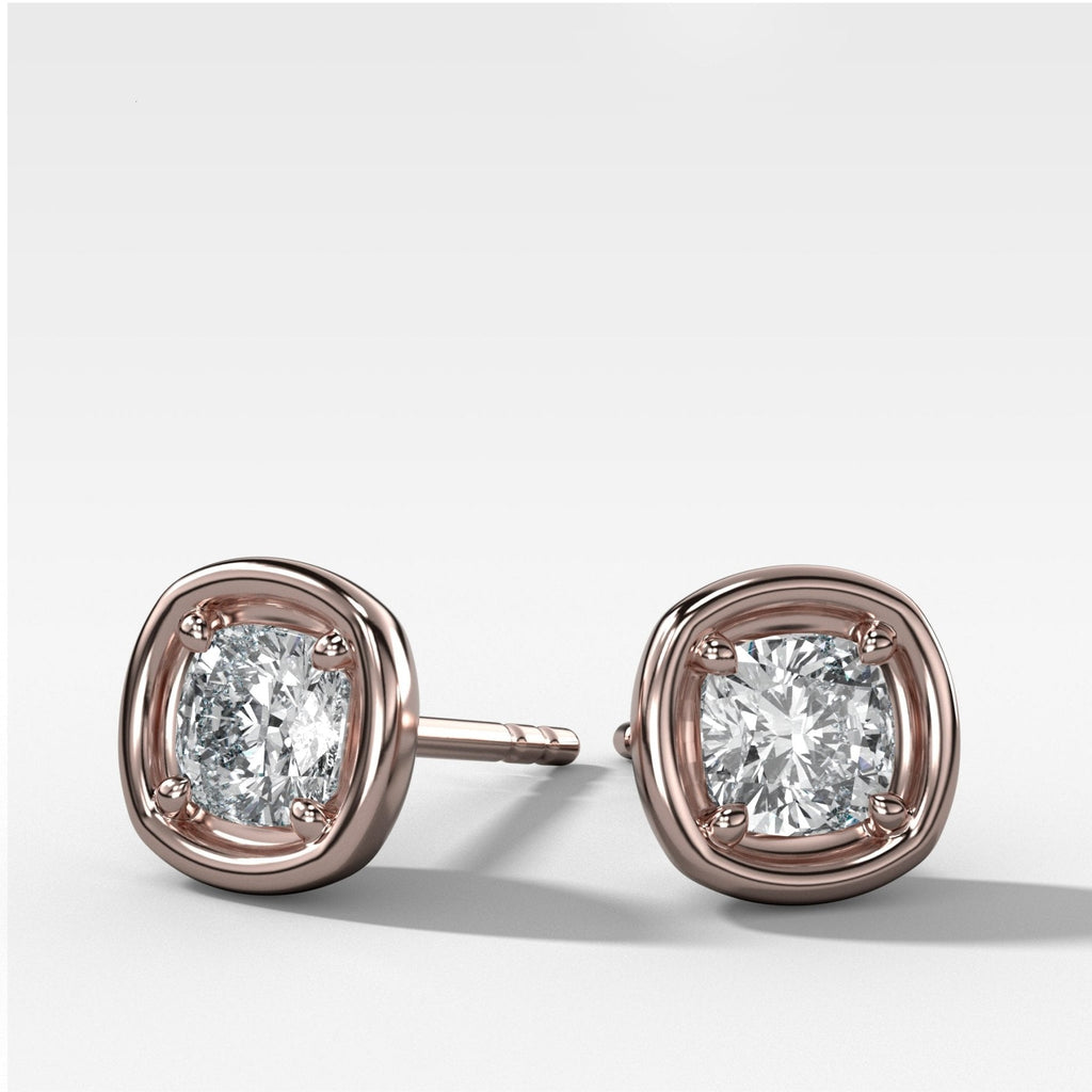Club Diamond Stud Earring with Cushion Cuts