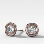 Club Diamond Stud Earring with Cushion Cuts