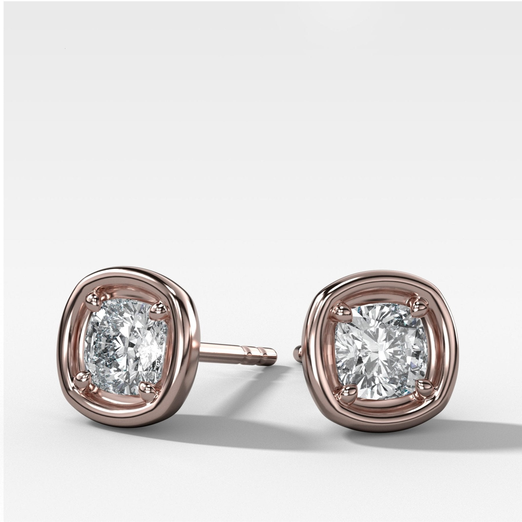 Club Diamond Stud Earring with Cushion Cuts