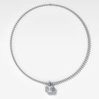 Club East West Elongated Radiant Attachable Diamond Pendant With Beaded Chain (3mm)