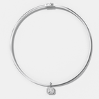 Club East West Elongated Radiant Attachable Diamond Pendant With Reversible Omega Chain (3mm)