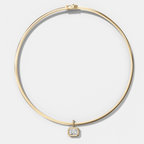 Club East West Elongated Radiant Attachable Diamond Pendant With Reversible Omega Chain (3mm)