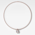 Club East West Emerald Attachable Diamond Pendant With Beaded Chain (3mm)