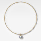 Club East West Emerald Attachable Diamond Pendant With Beaded Chain (3mm)