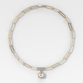Club East West Emerald Attachable Diamond Pendant With Paperclip Chain (6.2mm)