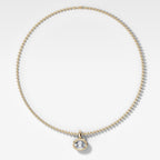 Club East West Oval Attachable Diamond Pendant With Beaded Chain (3mm)