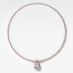 Club Elongated Cushion Attachable Diamond Pendant With Beaded Chain (3mm)