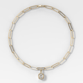 Club Elongated Cushion Attachable Diamond Pendant With Paperclip Chain (6.2mm)