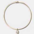 Club Elongated Cushion Attachable Diamond Pendant With Reversible Omega Chain (3mm)