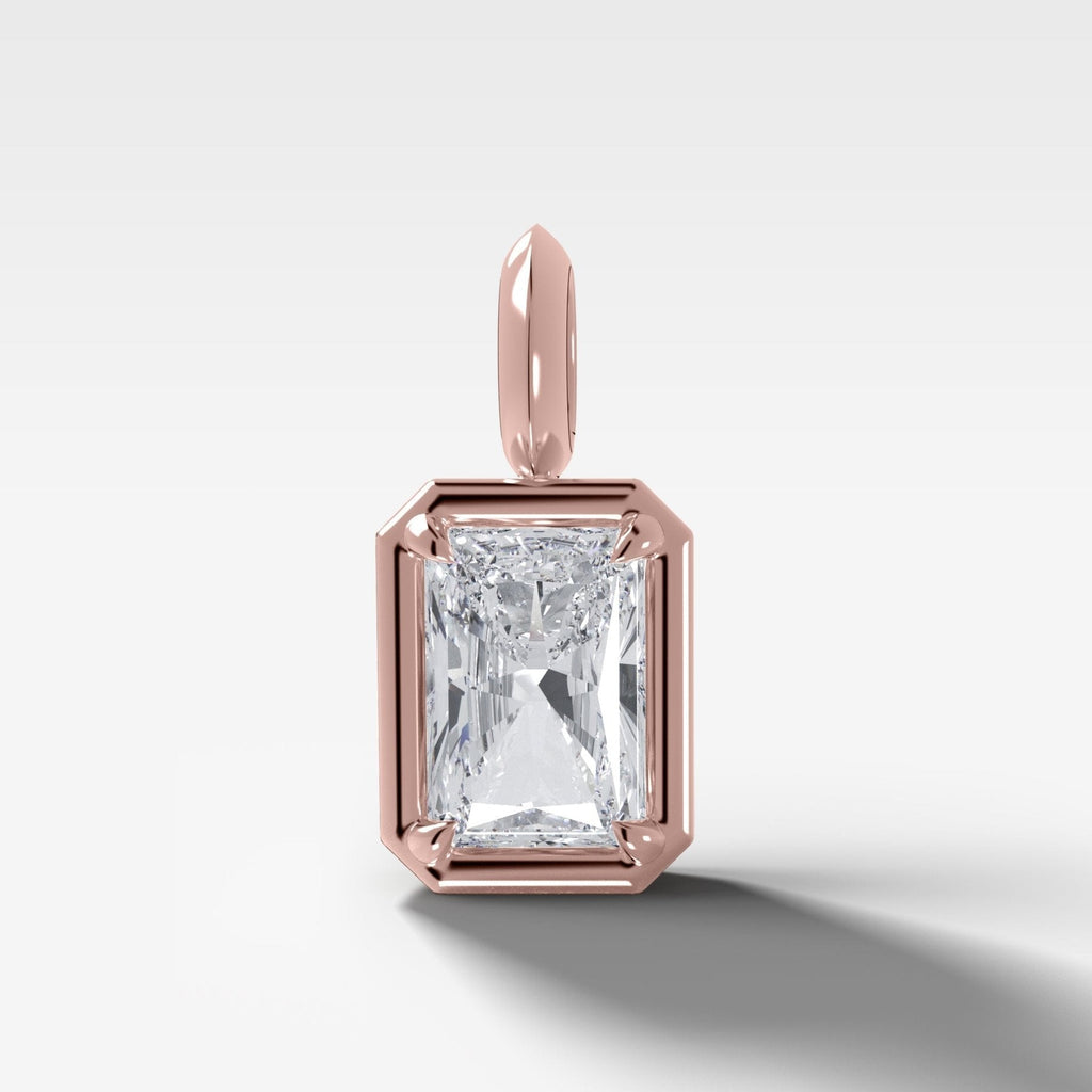 Club Elongated Radiant Attachable Diamond Pendant