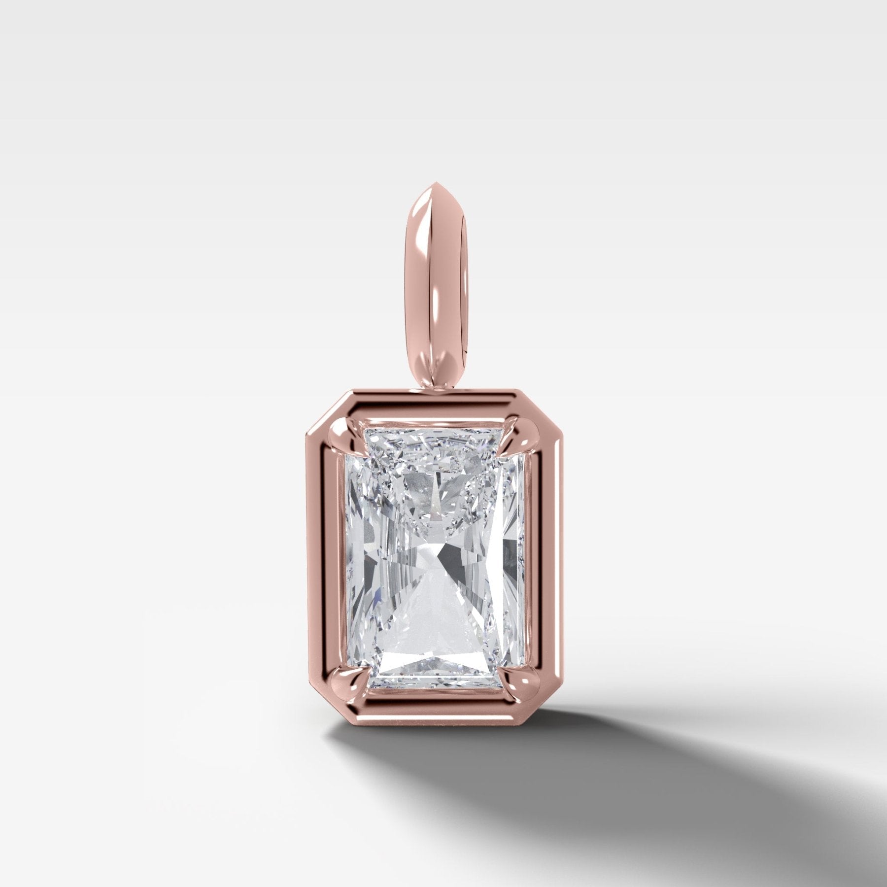 Club Elongated Radiant Attachable Diamond Pendant