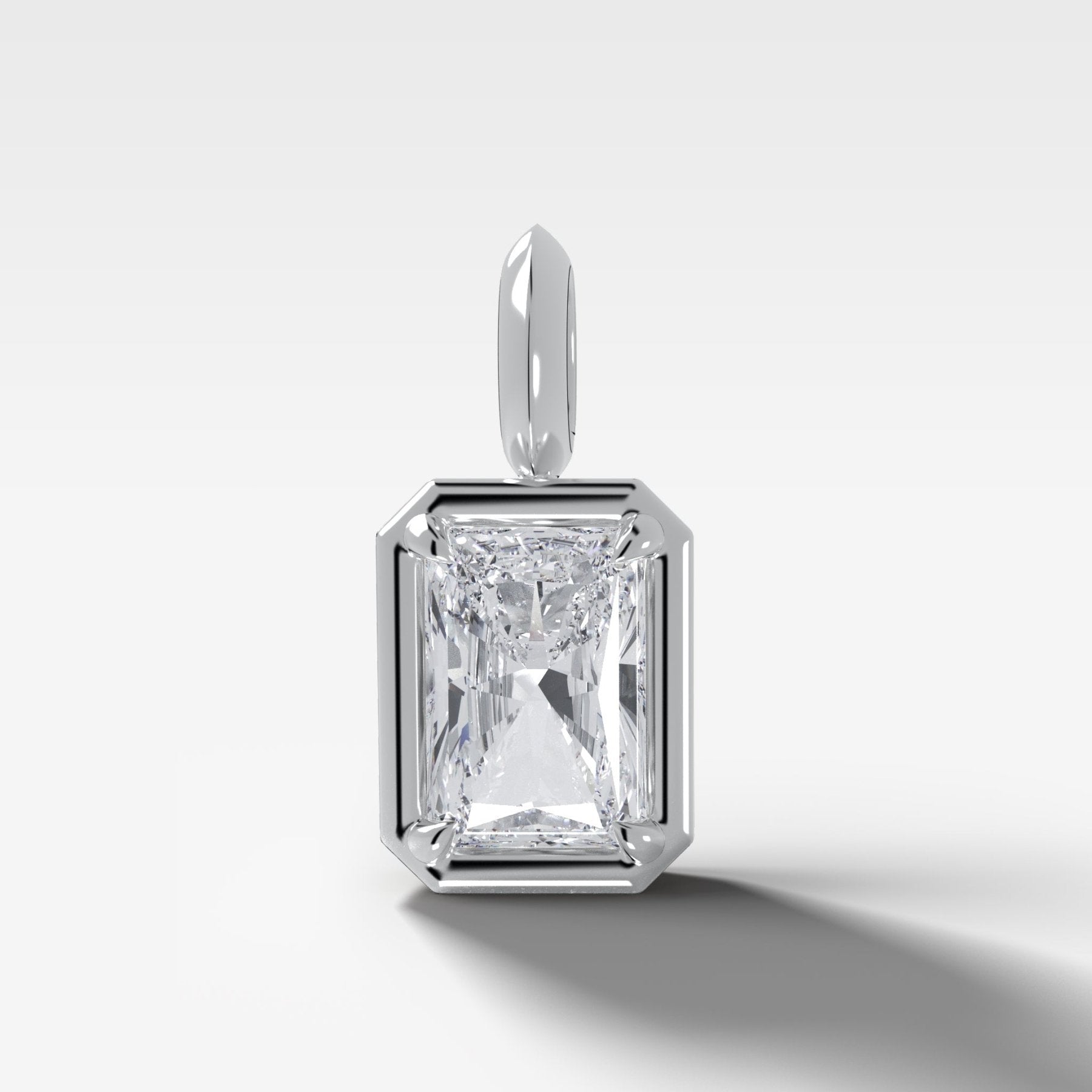 Club Elongated Radiant Attachable Diamond Pendant