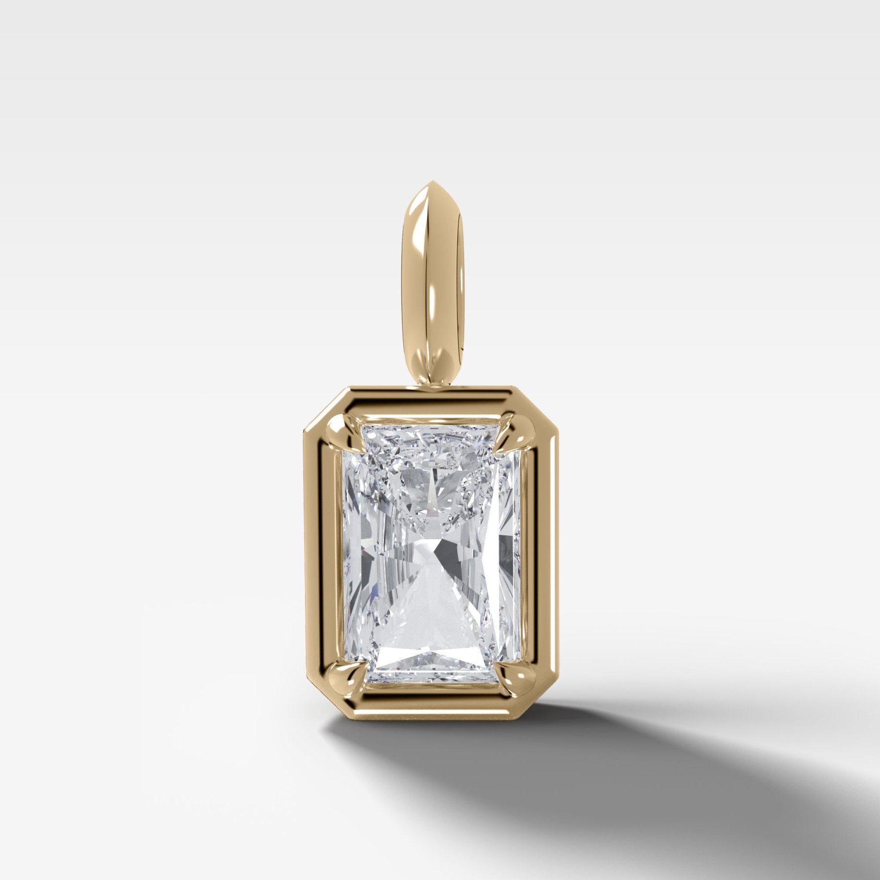 Club Elongated Radiant Attachable Diamond Pendant