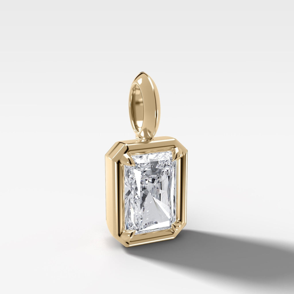 Club Elongated Radiant Attachable Diamond Pendant