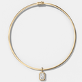 Club Elongated Radiant Attachable Diamond Pendant With Reversible Omega Chain (3mm)
