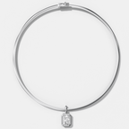 Club Elongated Radiant Attachable Diamond Pendant With Reversible Omega Chain (3mm)