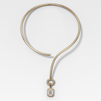 Club Emerald Attachable Diamond Pendant with Looped Collar Necklace