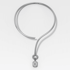 Club Emerald Attachable Diamond Pendant with Looped Collar Necklace