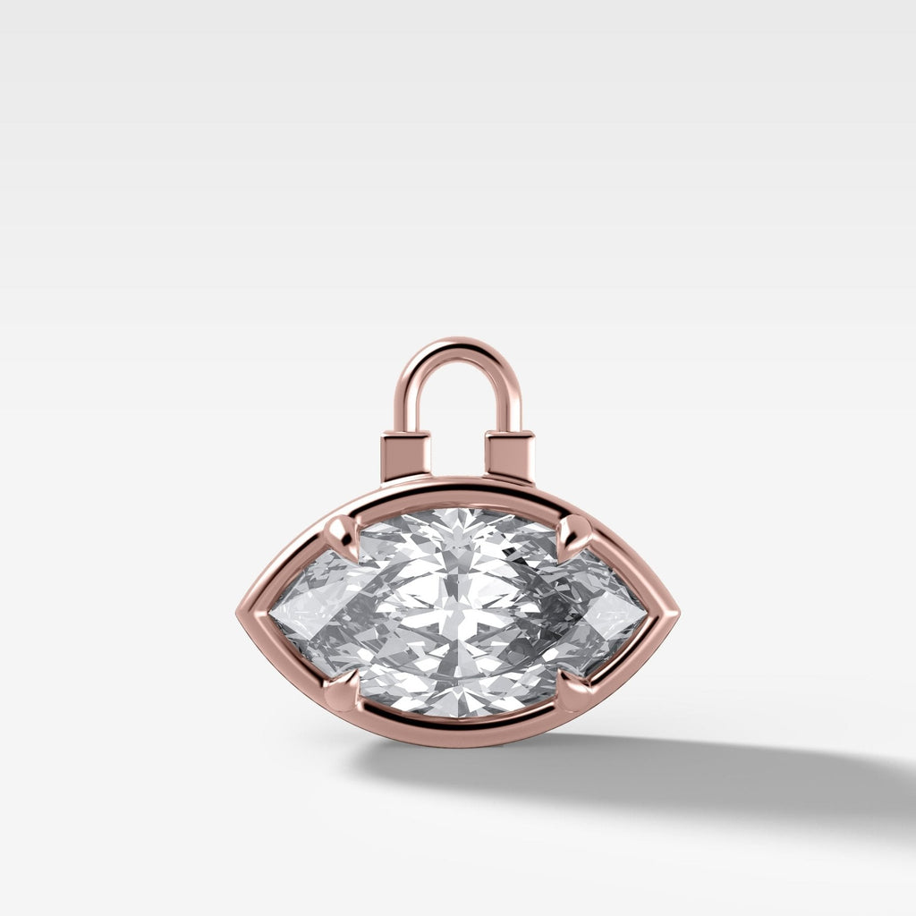 Club Lock East West Marquise Attachable Diamond Pendant