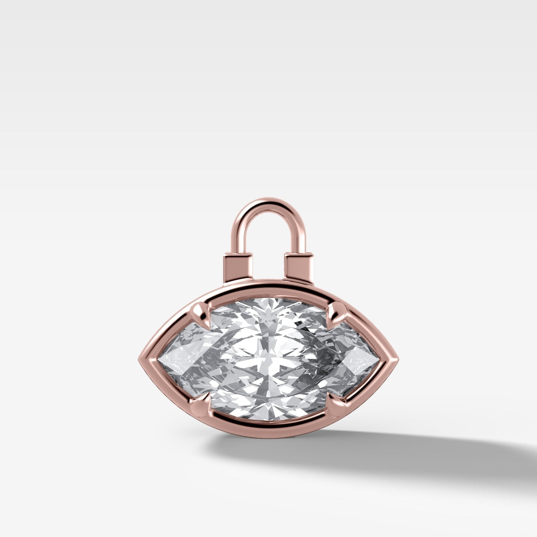 Club Lock East West Marquise Attachable Diamond Pendant