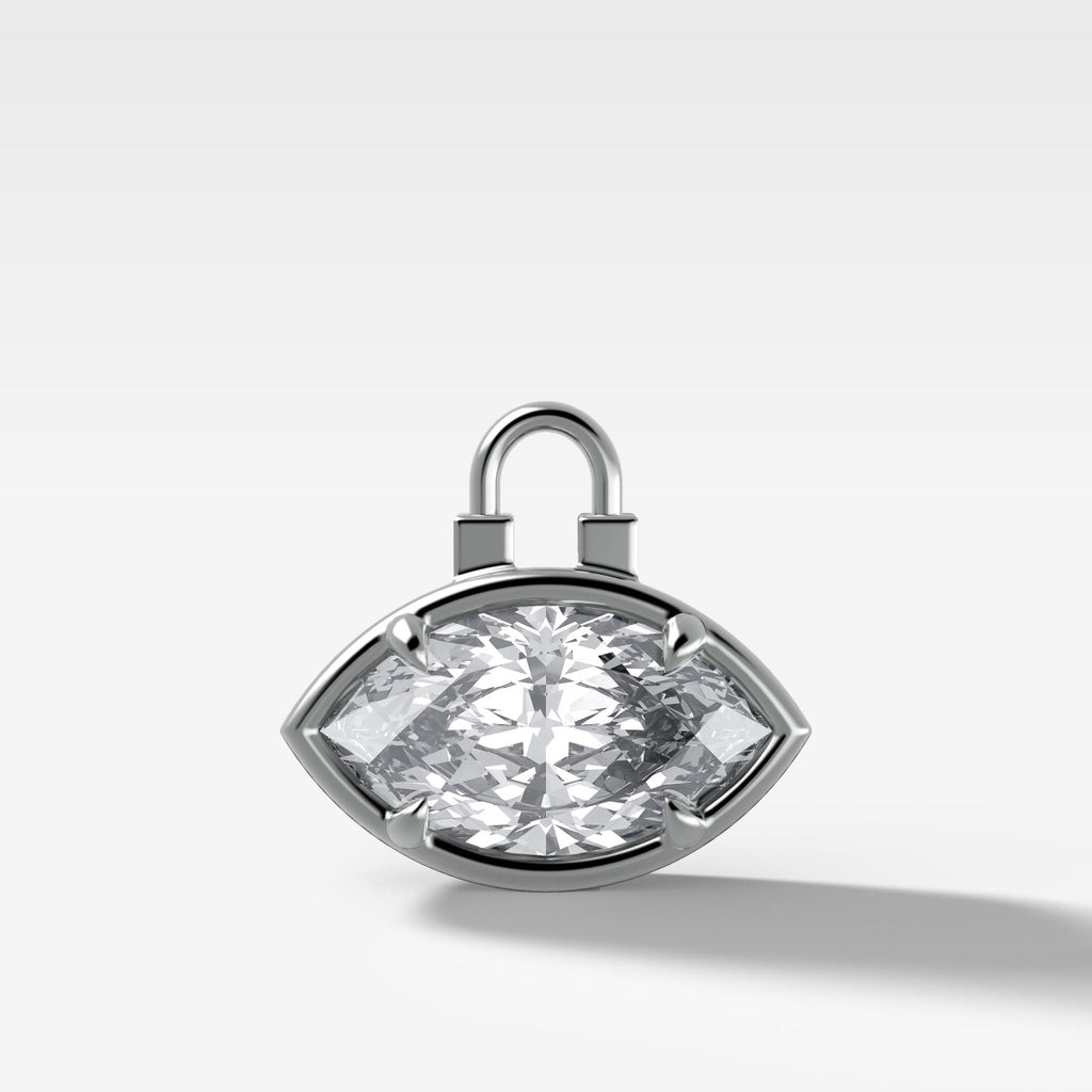 Club Lock East West Marquise Attachable Diamond Pendant