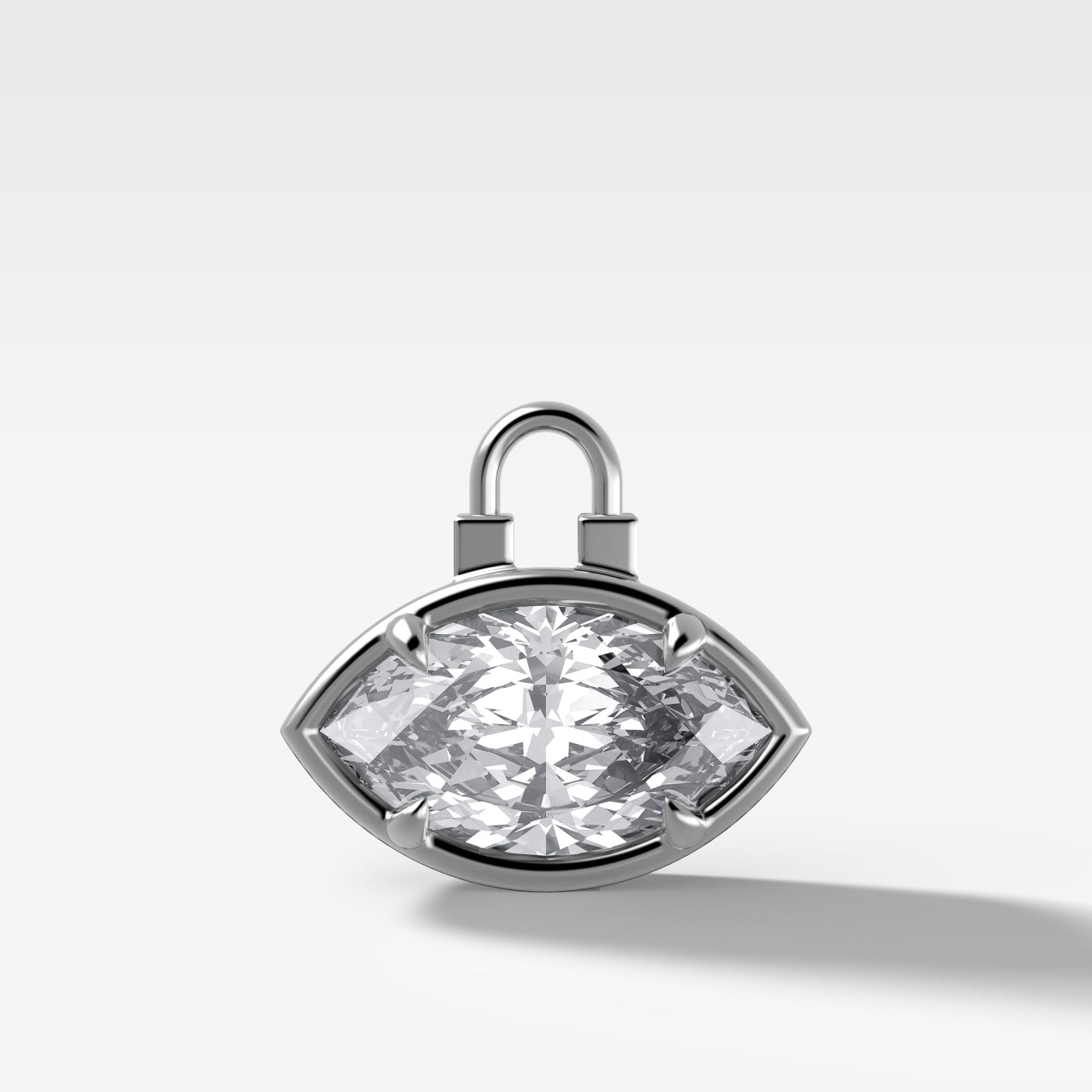 Club Lock East West Marquise Attachable Diamond Pendant