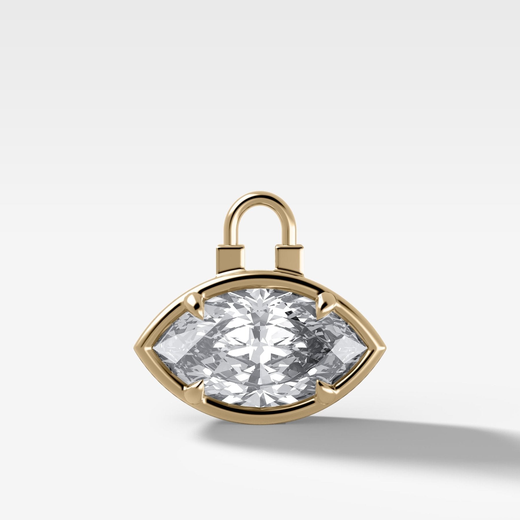 Club Lock East West Marquise Attachable Diamond Pendant