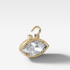Club Lock East West Marquise Attachable Diamond Pendant