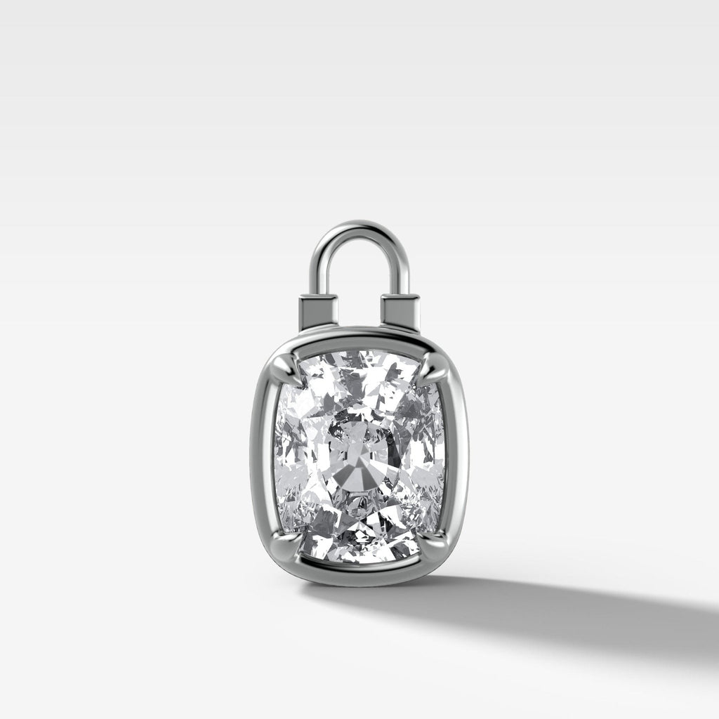 Club Lock Elongated Cushion Attachable Diamond Pendant