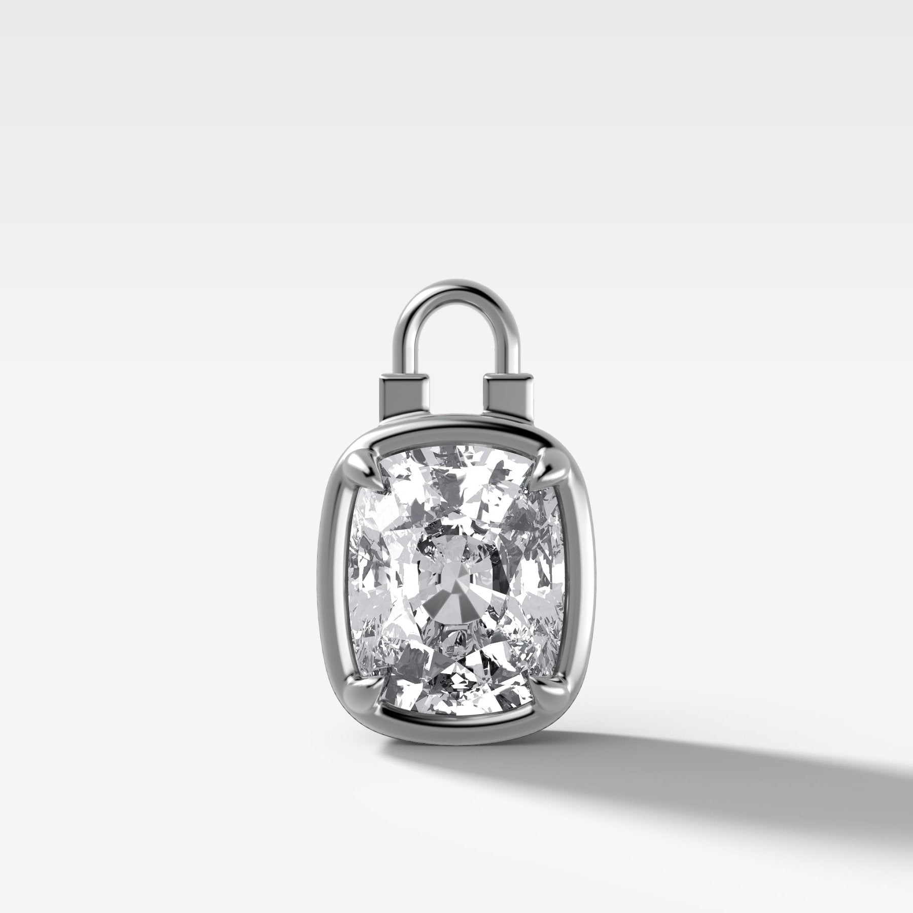 Club Lock Elongated Cushion Attachable Diamond Pendant