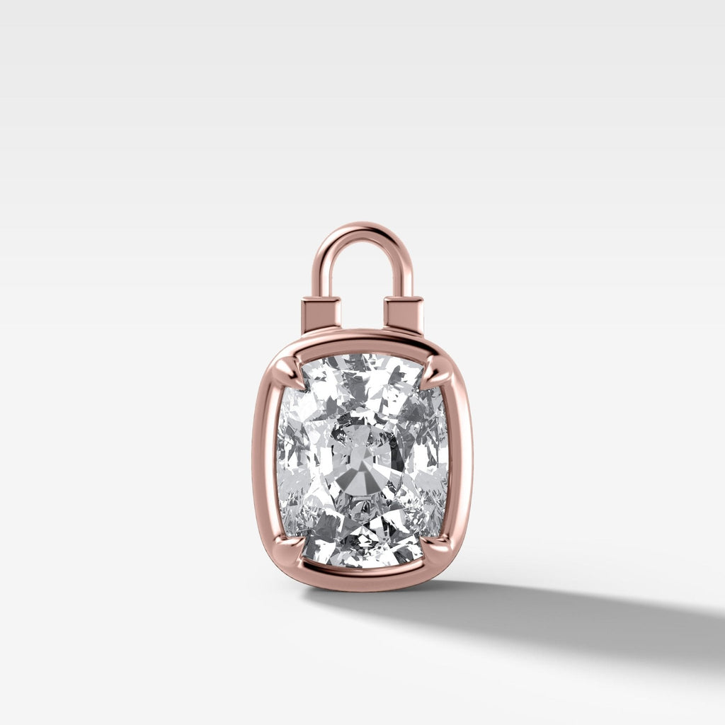 Club Lock Elongated Cushion Attachable Diamond Pendant