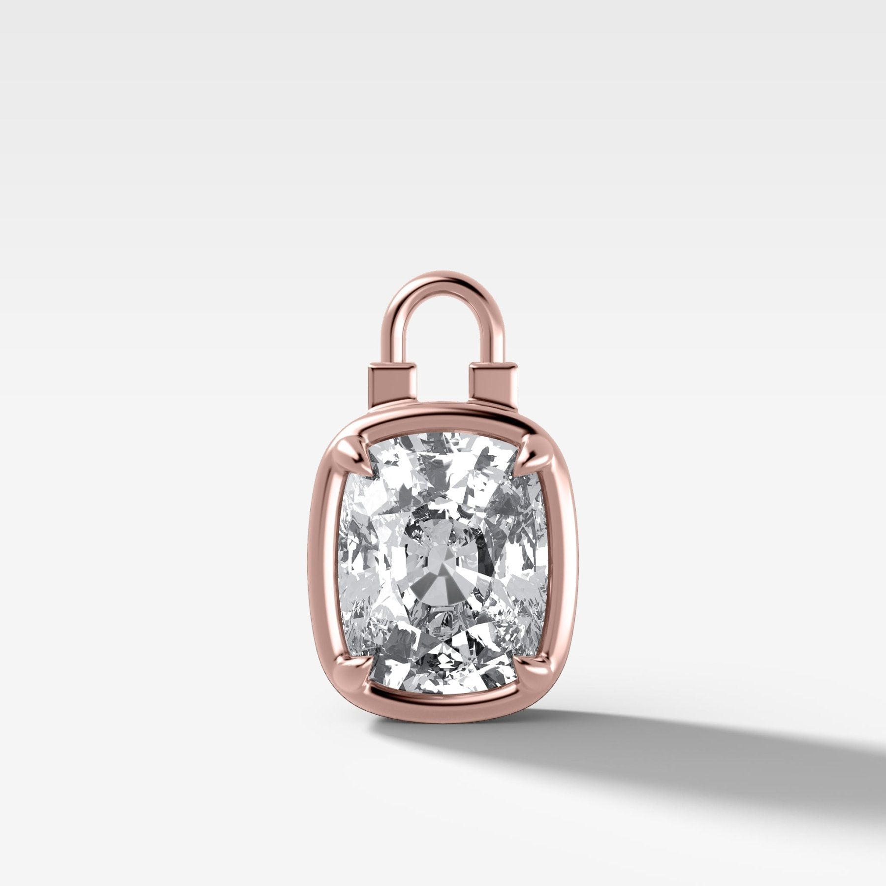Club Lock Elongated Cushion Attachable Diamond Pendant