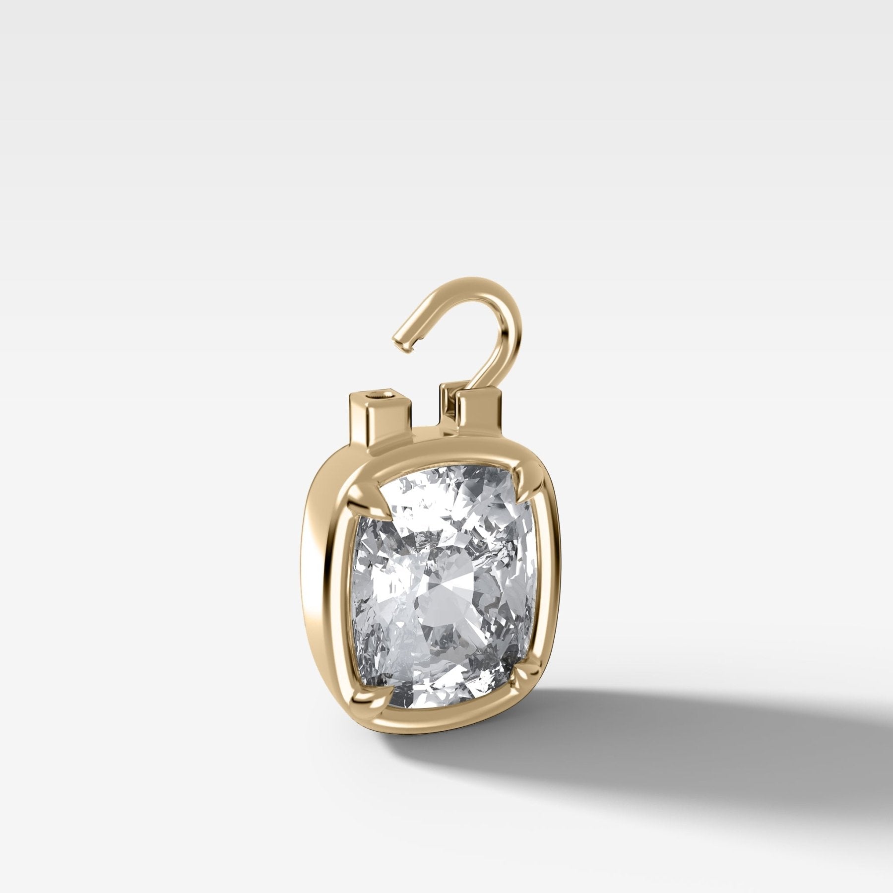 Club Lock Elongated Cushion Attachable Diamond Pendant