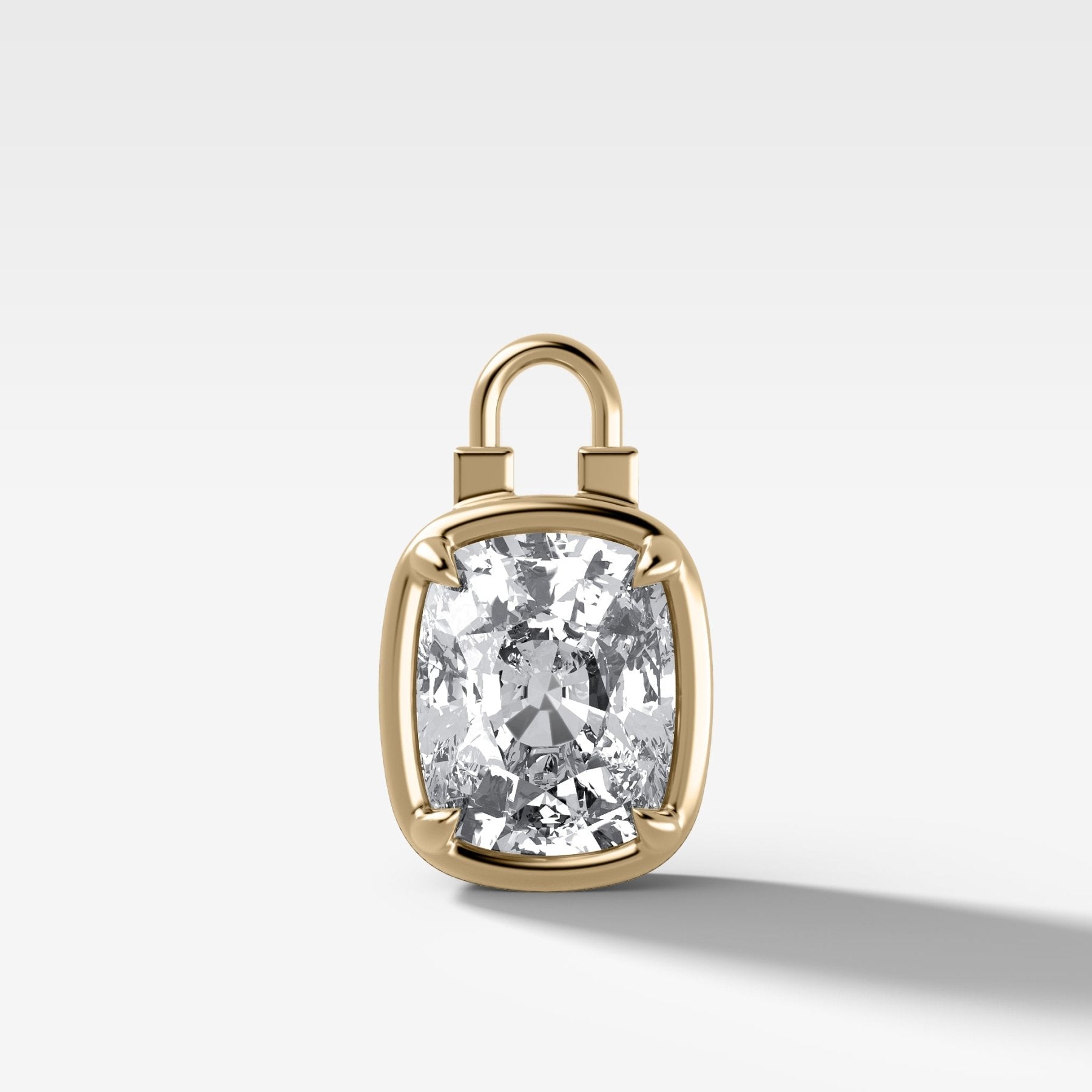 Club Lock Elongated Cushion Attachable Diamond Pendant