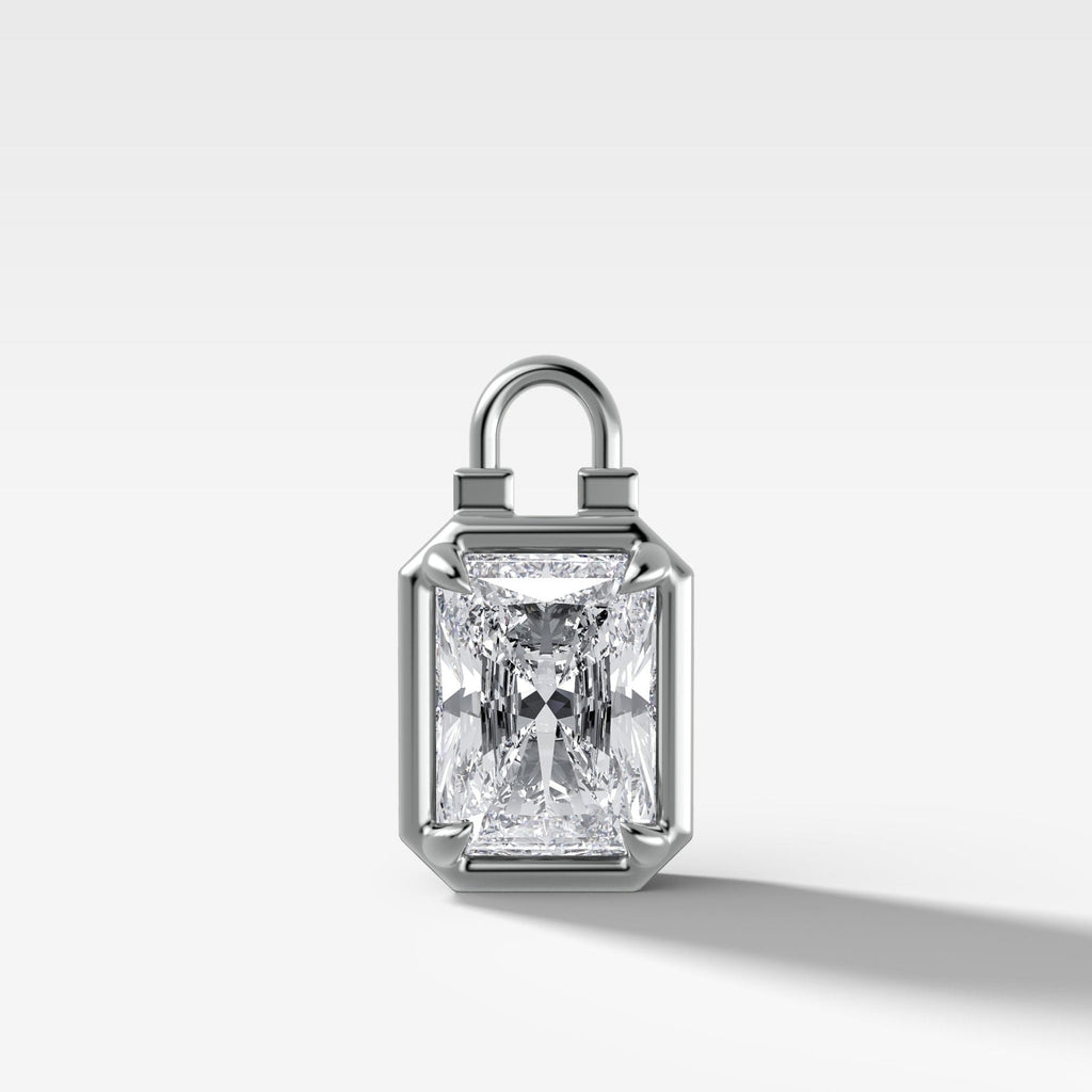 Club Lock Elongated Radiant Attachable Diamond Pendant
