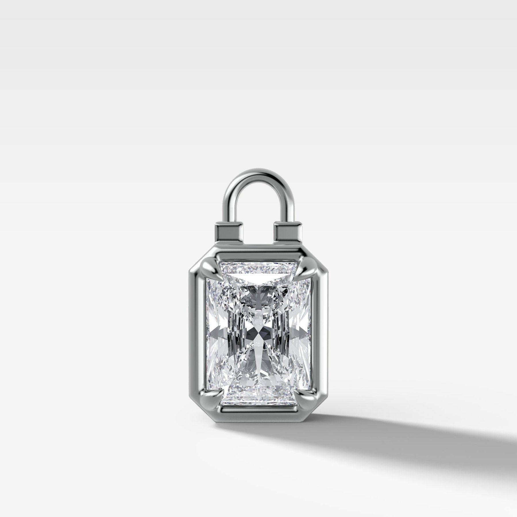 Club Lock Elongated Radiant Attachable Diamond Pendant