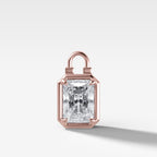 Club Lock Elongated Radiant Attachable Diamond Pendant