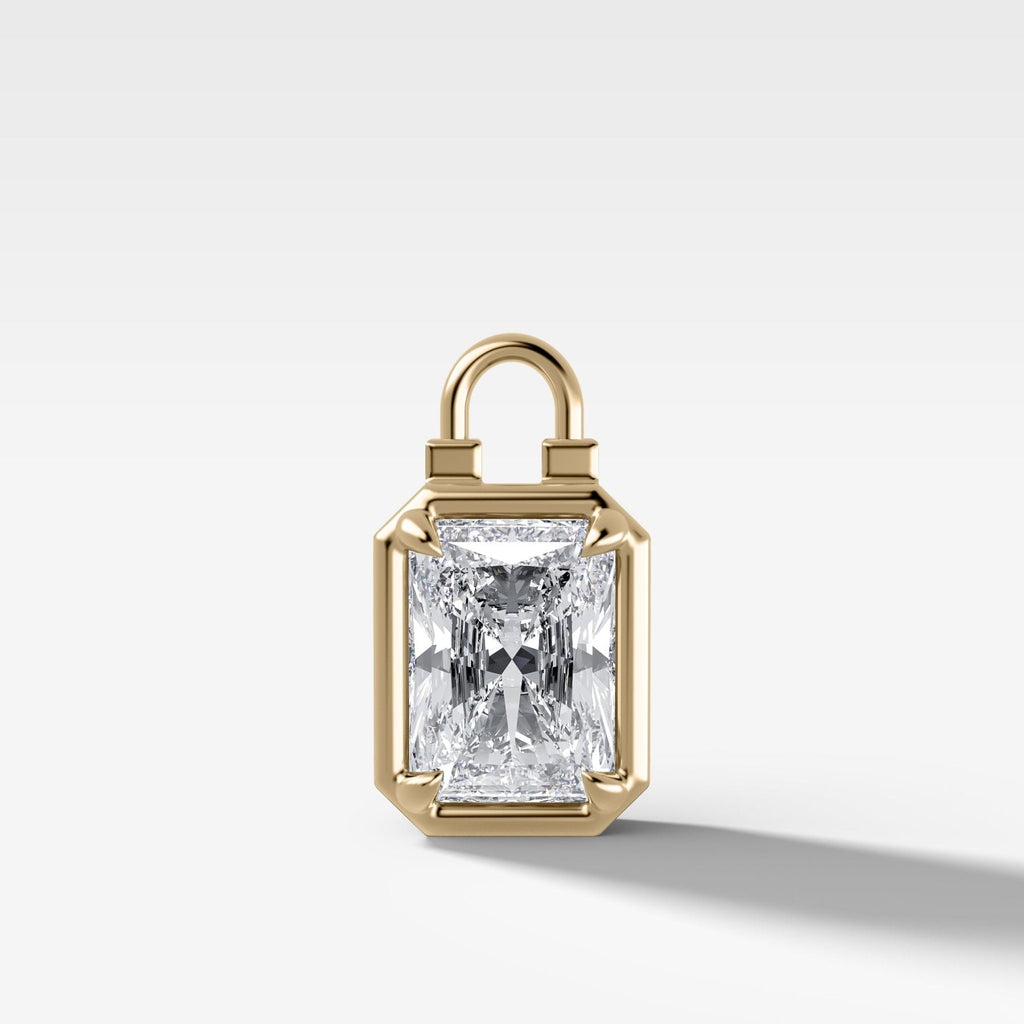 Club Lock Elongated Radiant Attachable Diamond Pendant