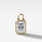 Club Lock Elongated Radiant Attachable Diamond Pendant
