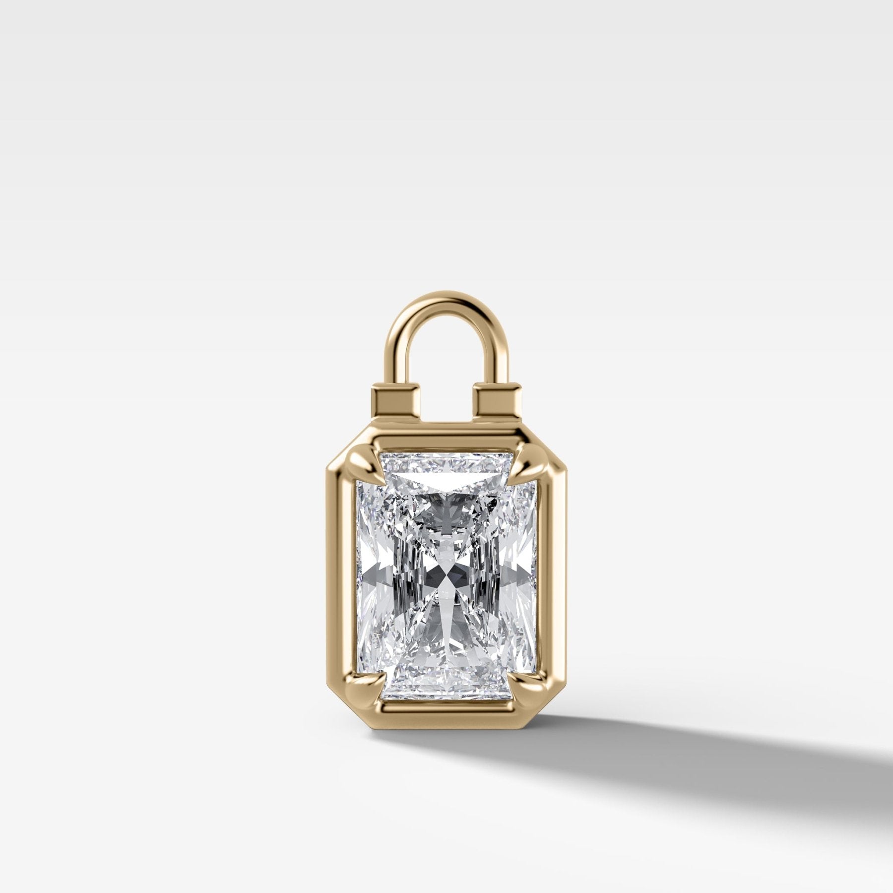 Club Lock Elongated Radiant Attachable Diamond Pendant