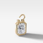 Club Lock Elongated Radiant Attachable Diamond Pendant