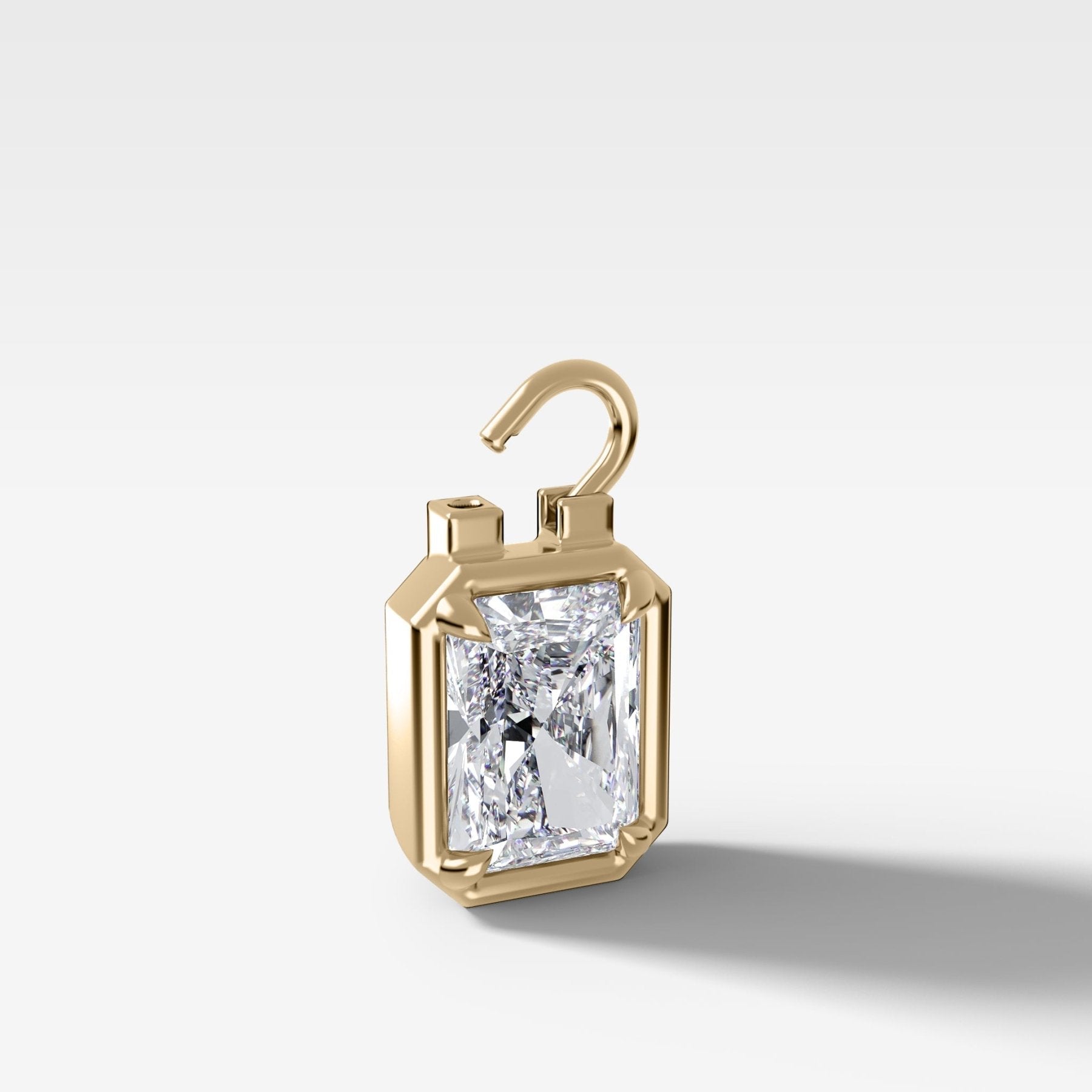 Club Lock Elongated Radiant Attachable Diamond Pendant