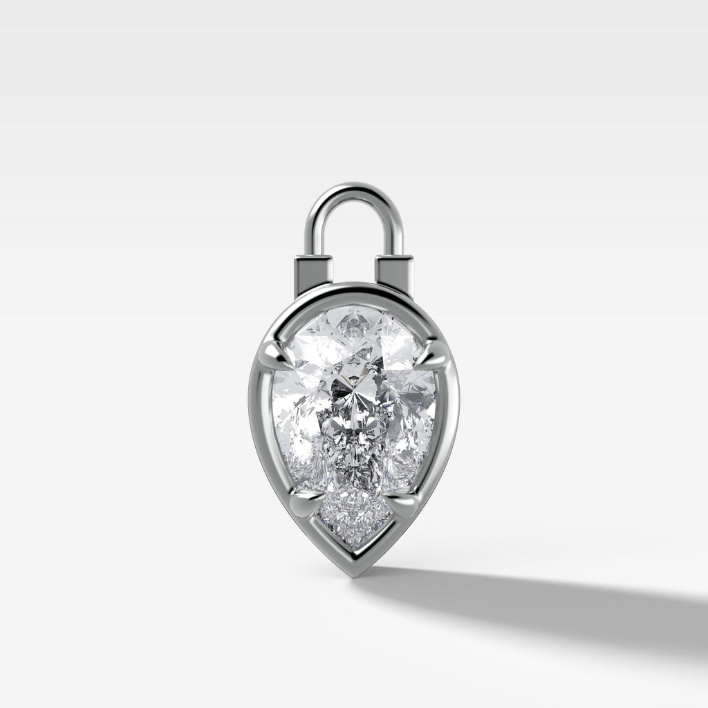 Club Lock Pear Attachable Diamond Pendant