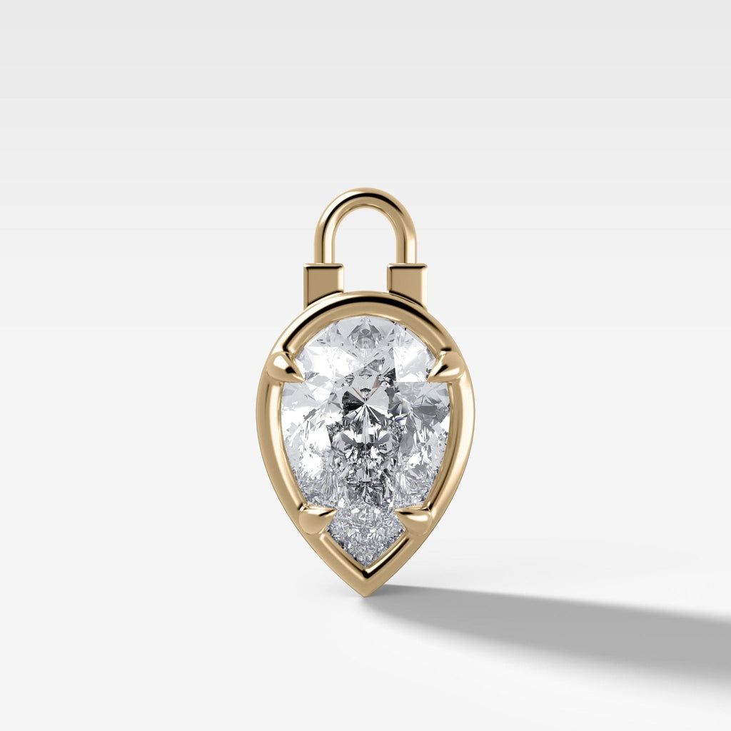 Club Lock Pear Attachable Diamond Pendant