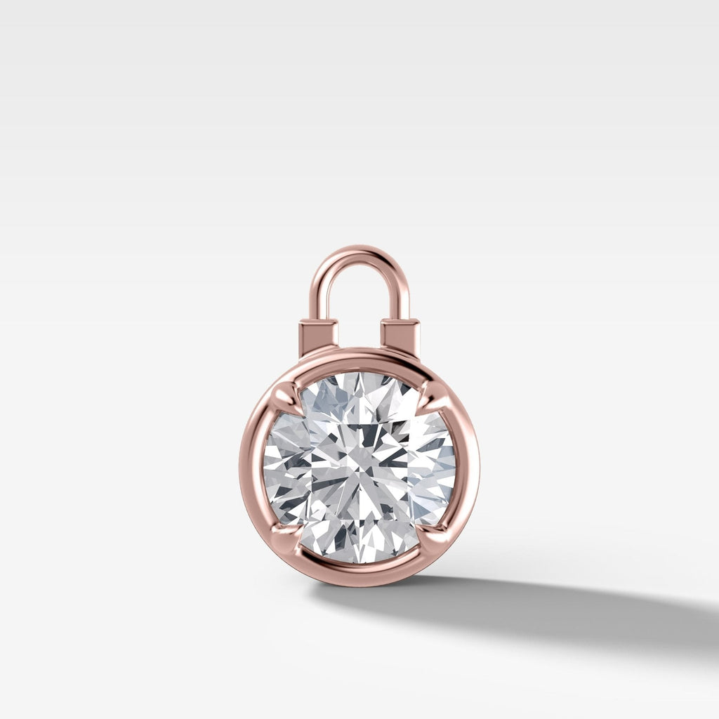 Club Lock Round Attachable Diamond Pendant