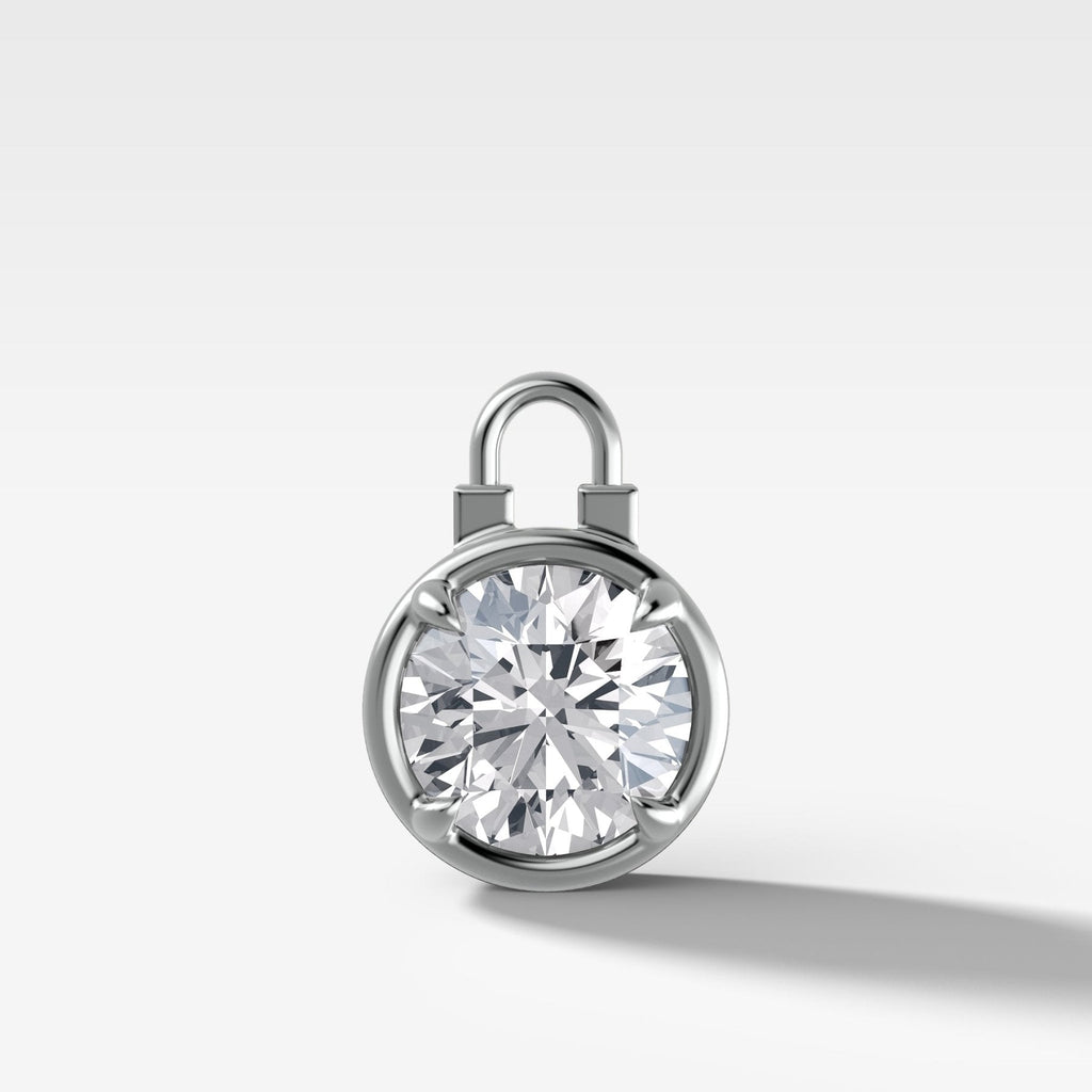 Club Lock Round Attachable Diamond Pendant