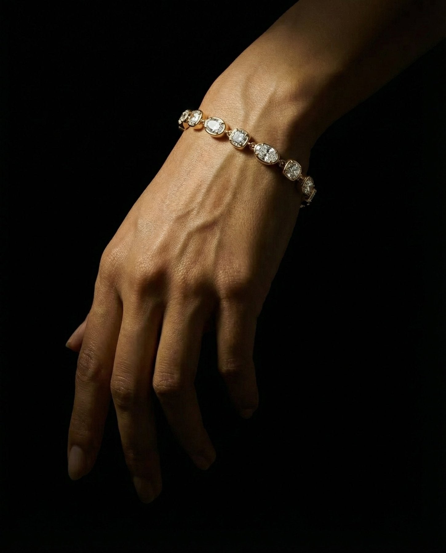 Club Mixed Shape Diamond Bracelet with Cushion and Oval Diamonds (15+ carats)