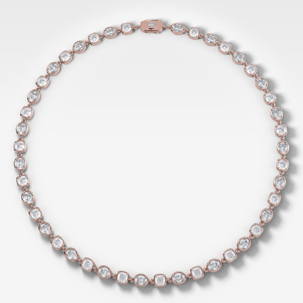 Club Mixed Shape Diamond Necklace with Cushion and Oval Diamonds